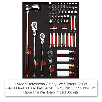 Mechanic's Deluxe Workshop: 20-Drawer Rolling Cabinet with Top Chest and Comprehensive 990-Tool Kit