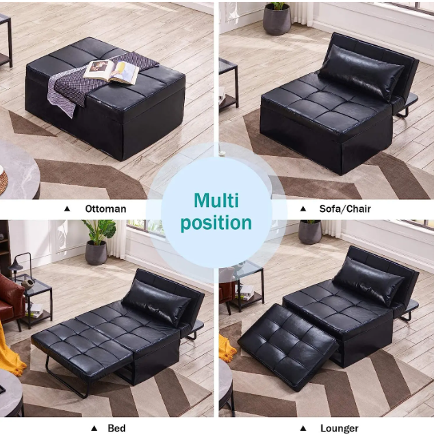 4 IN 1 Ottoman Bed Sofa Chair Lounger