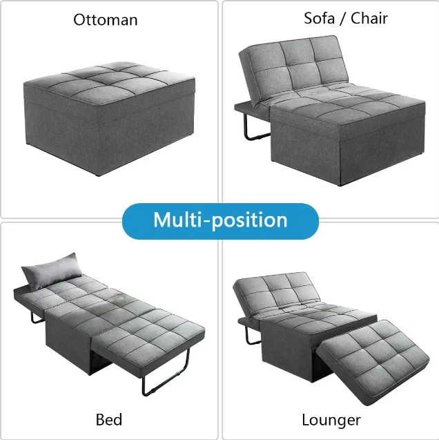 4 IN 1 Ottoman Bed Sofa Chair Lounger